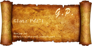 Glatz Pál névjegykártya